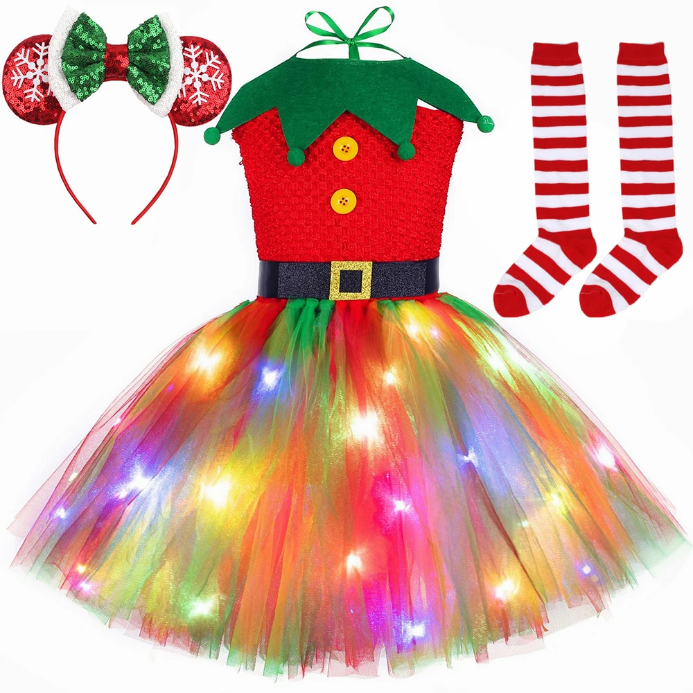 Christmas Tutu Dress Red Green - đánh giá và giá Elf Costume Christmas