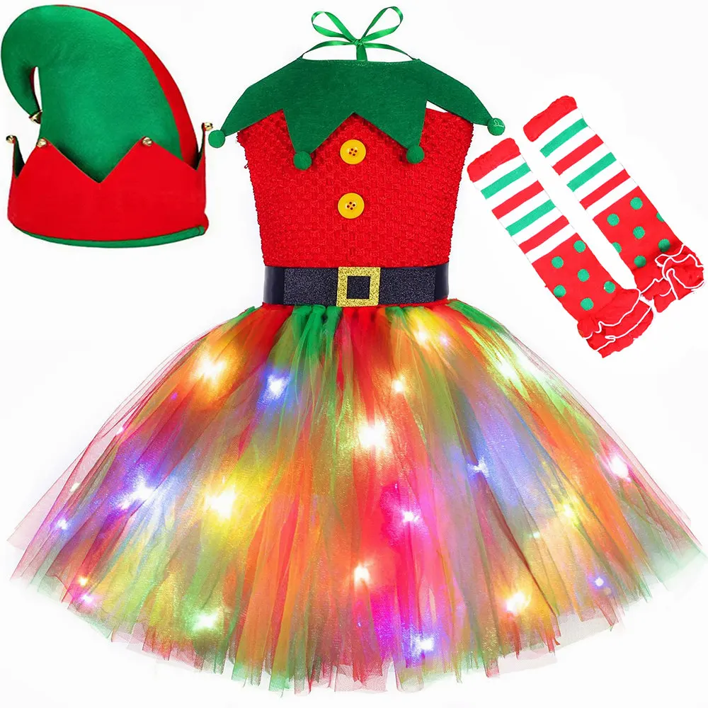 Christmas Tutu Dress Red Green - đánh giá và giá Elf Costume Christmas