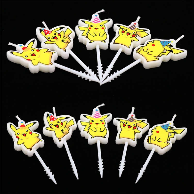 5pcs/lot Pokemon Birthday Cake - đánh giá và giá Holiday Candle Set