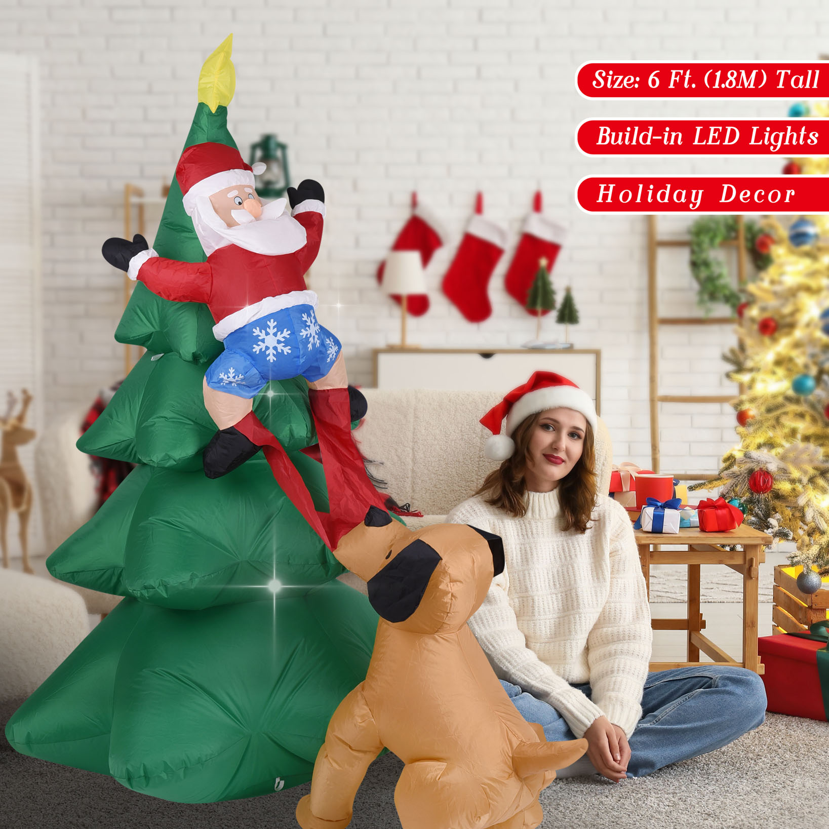 Christmas Inflatable Dog  w/Sa - đánh giá và giá Christmas Lights Outdoor