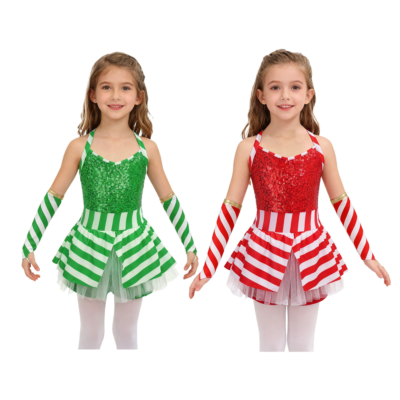 Girls Christmas Candy Cane Dan - đánh giá và giá Elf Costume Christmas
