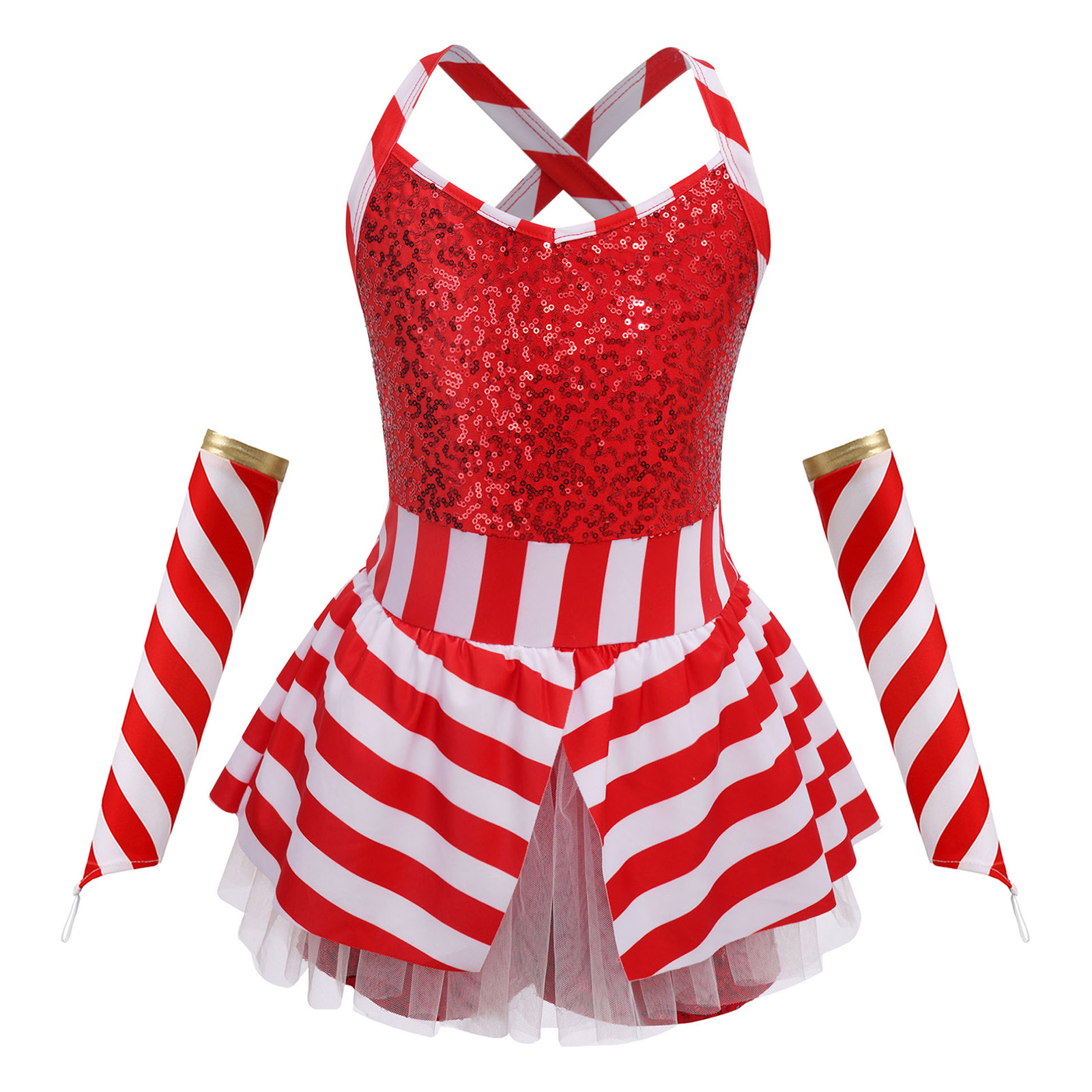 Girls Christmas Candy Cane Dan - đánh giá và giá Elf Costume Christmas